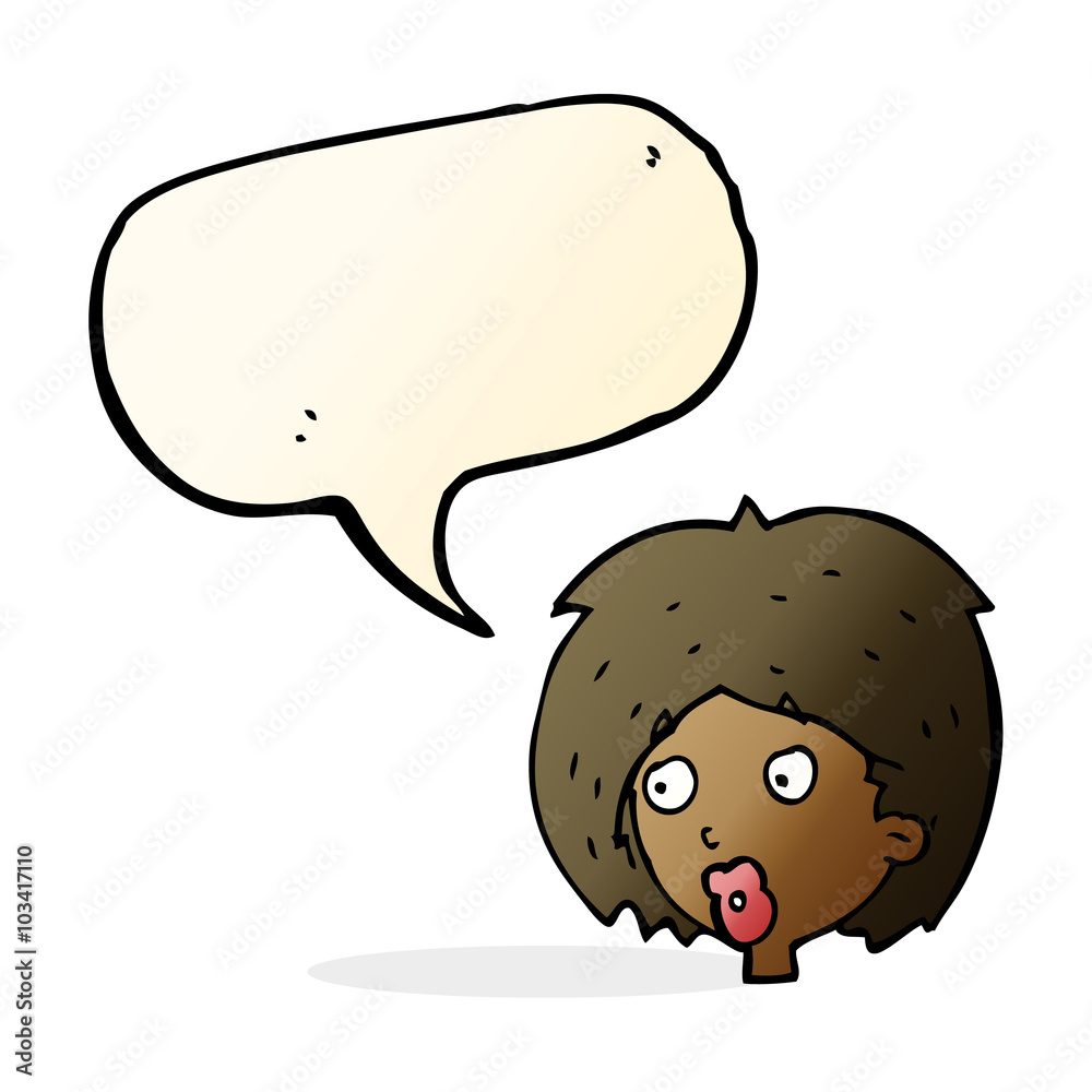 cartoon woman looking with speech bubble cartoon woman looking with speech bubble