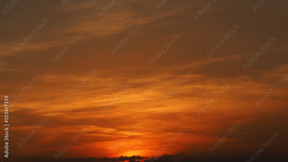 Fototapeta premium Abstract orange sky in background