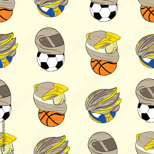 Seamless balls in motorcycle helmets