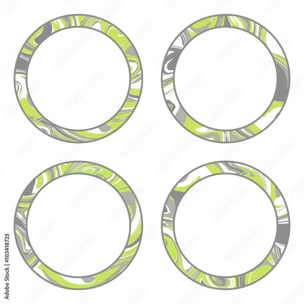 Round frames with beautiful marble pattern Round frames with beautiful marble pattern