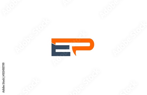 letter e p comunication logo