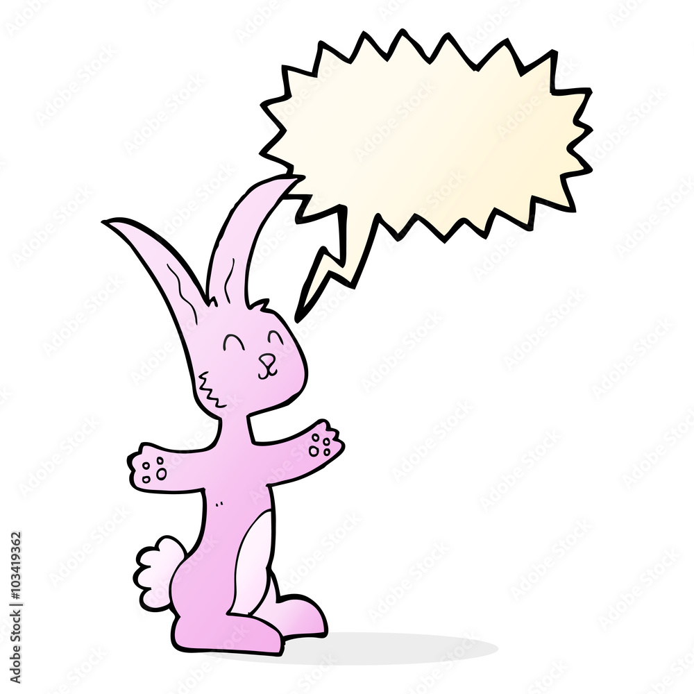 cartoon rabbit with speech bubble cartoon rabbit with speech bubble