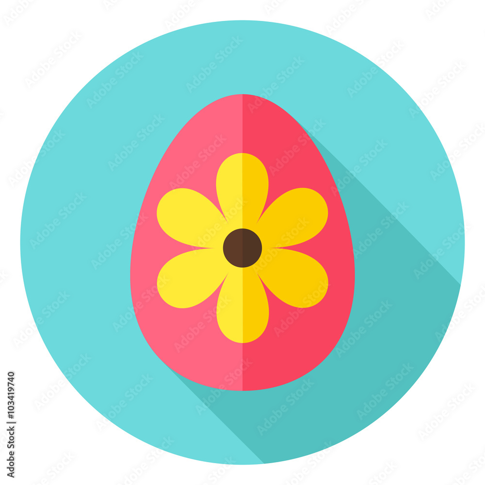 Obraz premium Easter Egg with Big Flower Decor Circle