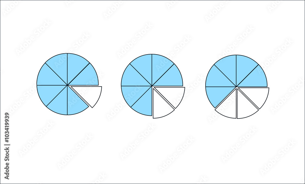 Set of mathematical fractions Set of mathematical fractions
