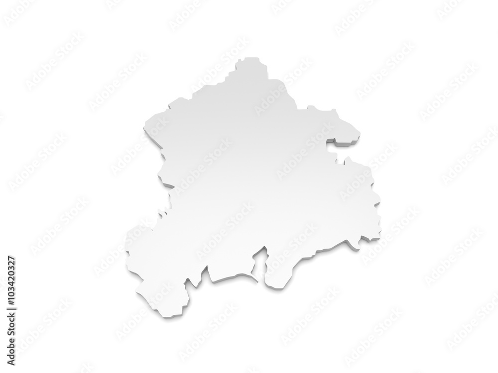 3D Karte Baden-Württemberg - Tuttlingen