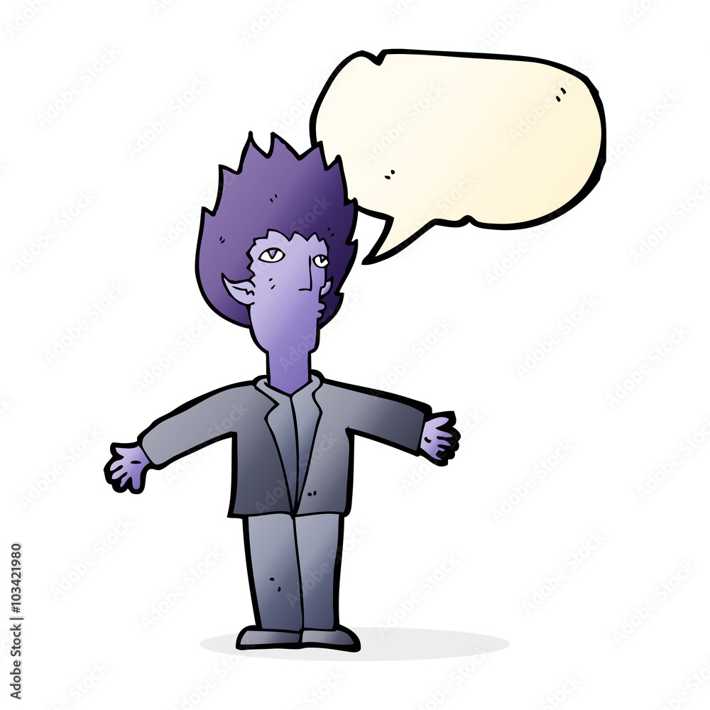 cartoon vampire with speech bubble cartoon vampire with speech bubble