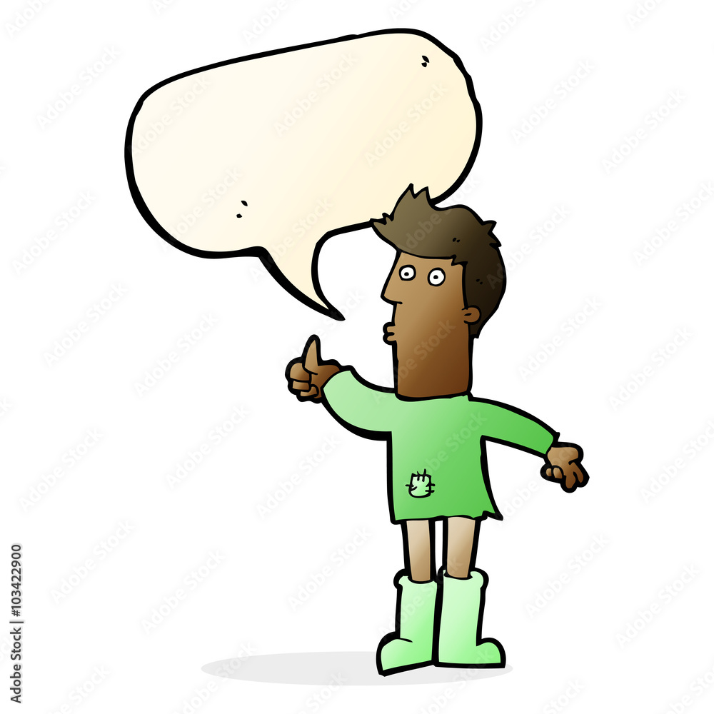 cartoon poor man with speech bubble cartoon poor man with speech bubble