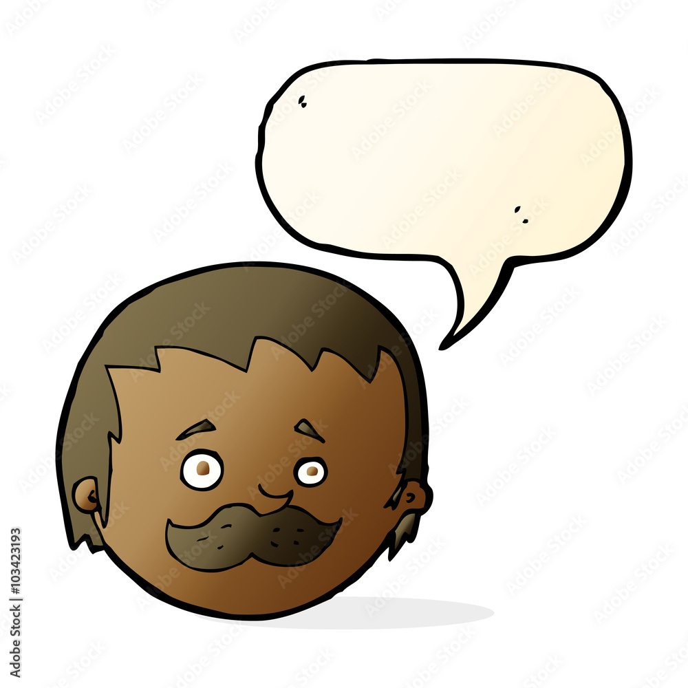 cartoon man with mustache with speech bubble cartoon man with mustache with speech bubble