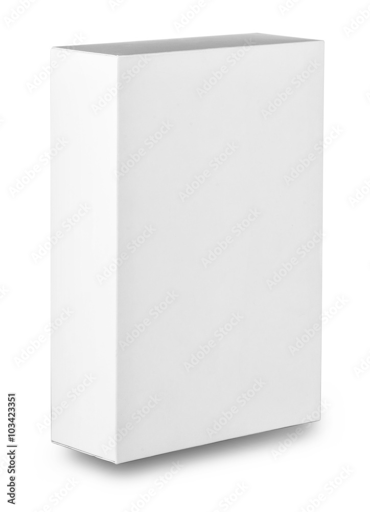 White cardboard box isolated on white background White cardboard box isolated on white background