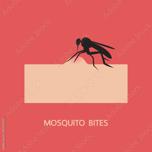 mosquito bites illustration, flat design.