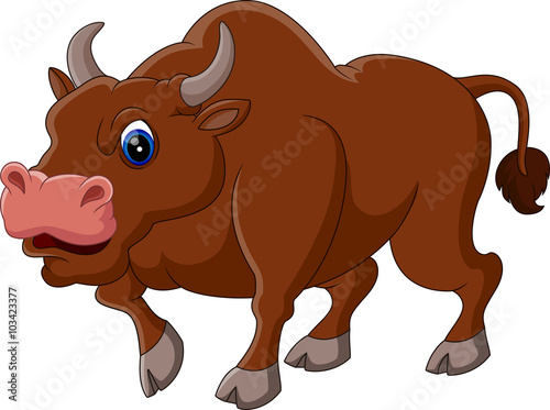 illustration of Strong bull cartoon