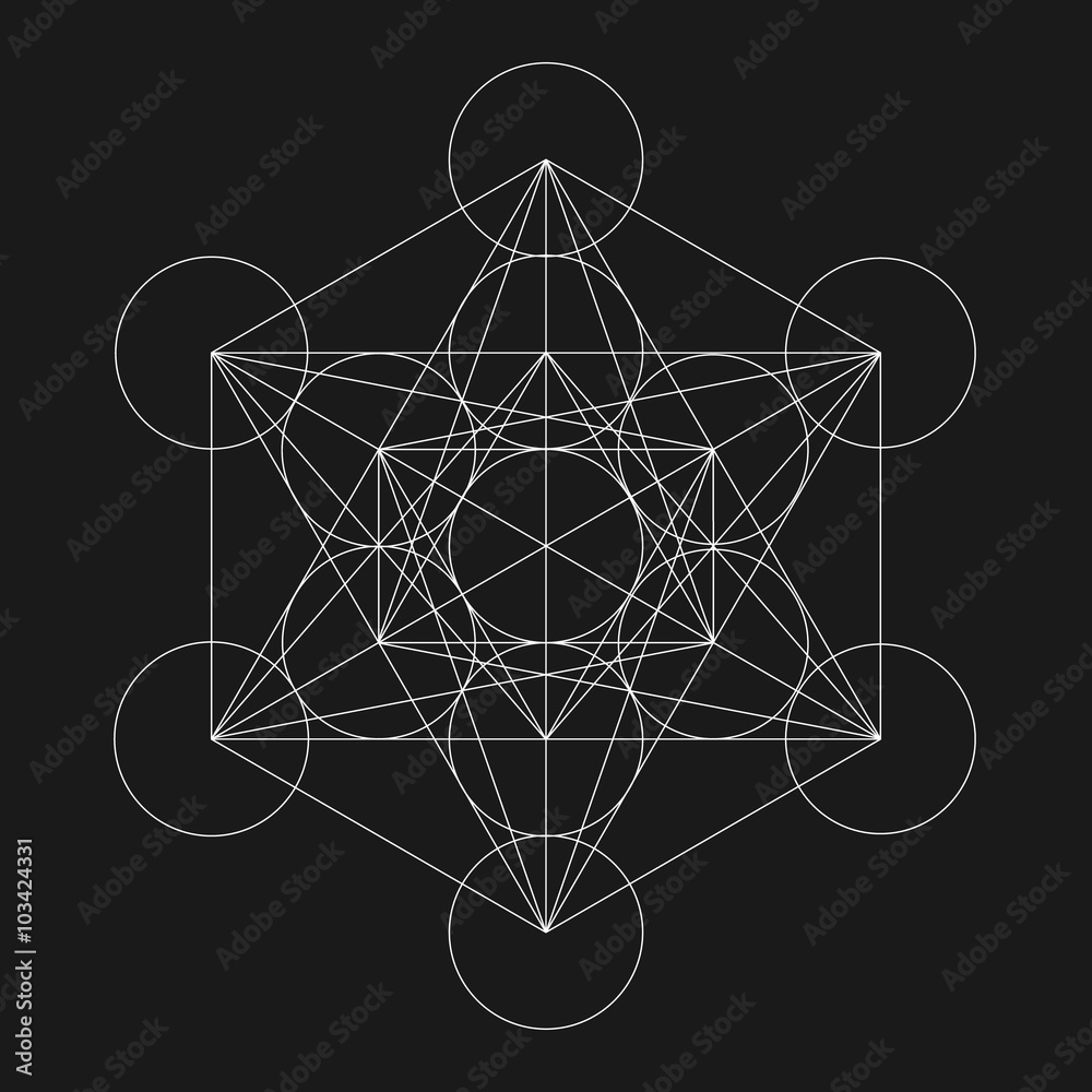 Metatron's Cube. Flower of life. Vector Geometric Symbol isolated ...