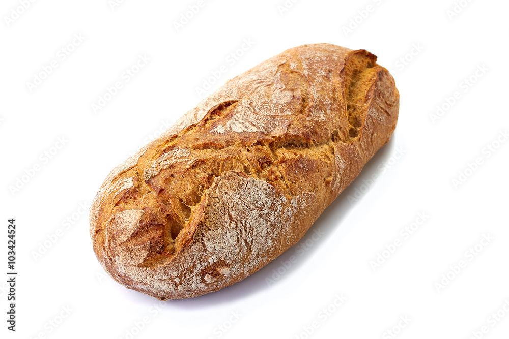 Fresh cereal bread loaf isolated on white background Fresh cereal bread loaf isolated on white background