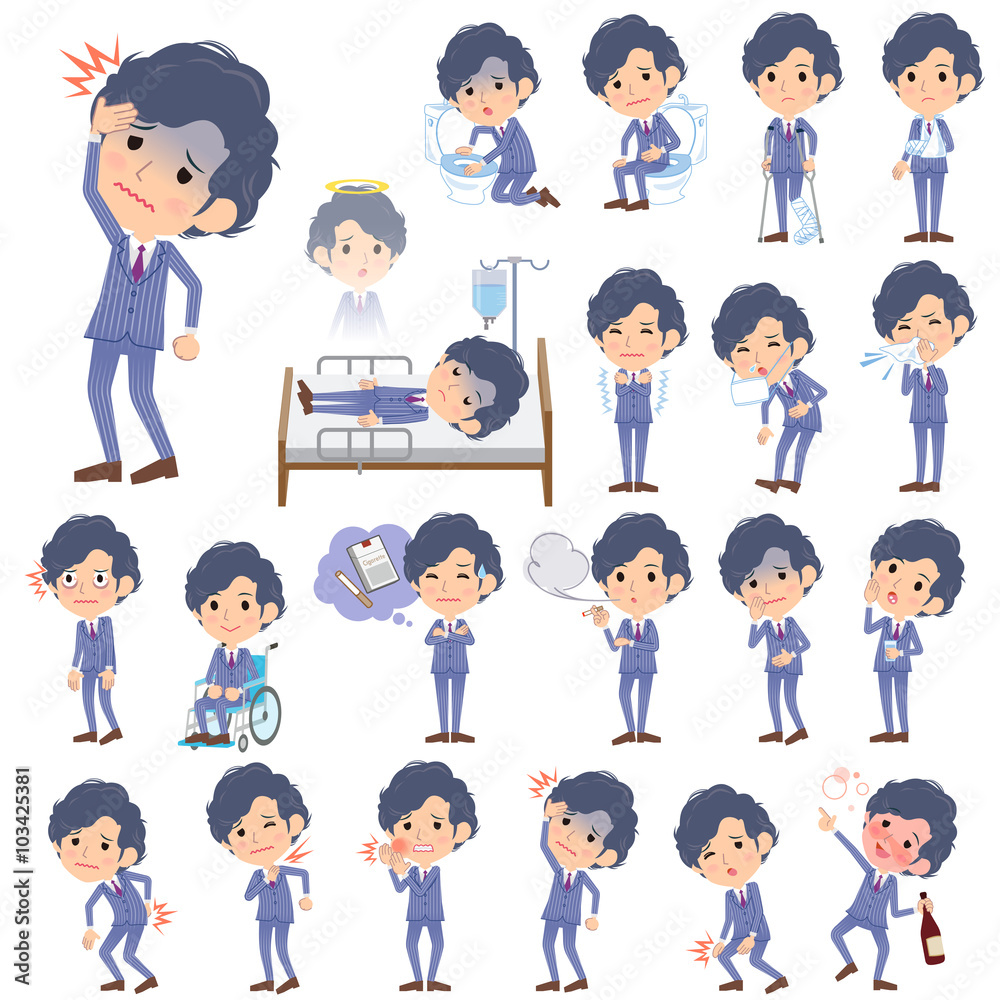 Stripe suit perm hair men About the sickness Stripe suit perm hair men About the sickness