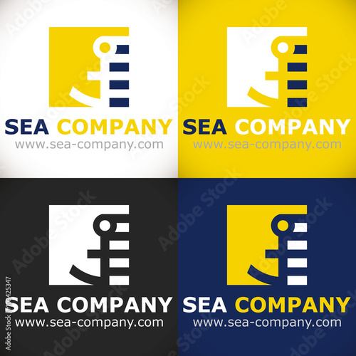logo transport marin bateaux jaune bleu
