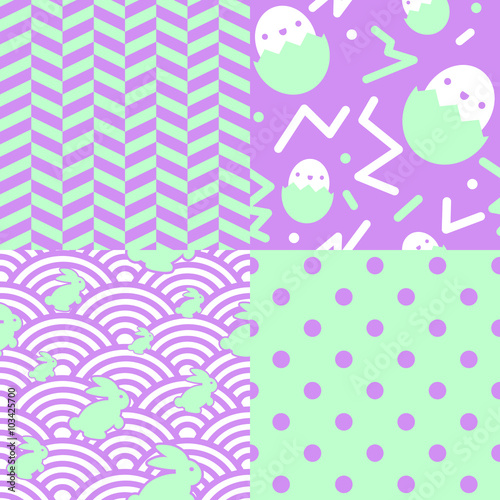 Collection of 4 80's Easter patterns