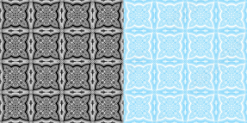 Abstract Vintage Seamless Patterns. Vector Background