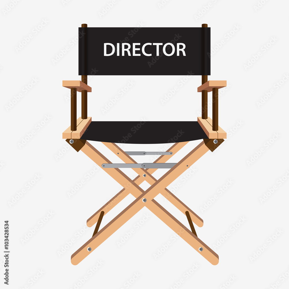 Film Director Chair Wooden Movie Director Chair Vector Illustration