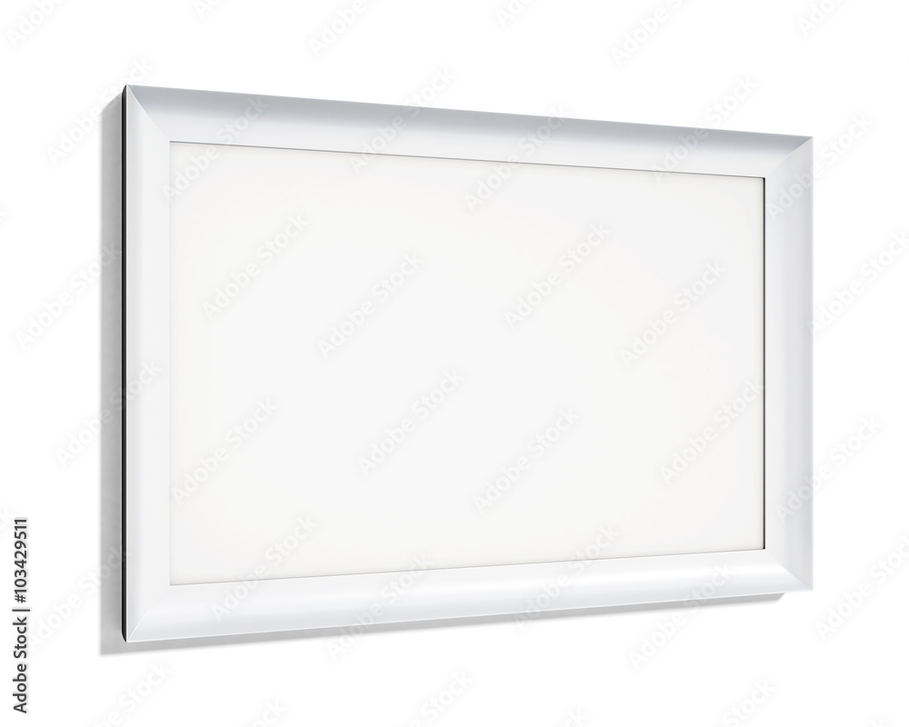 Fototapeta premium White frame on a white background. 3d rendering
