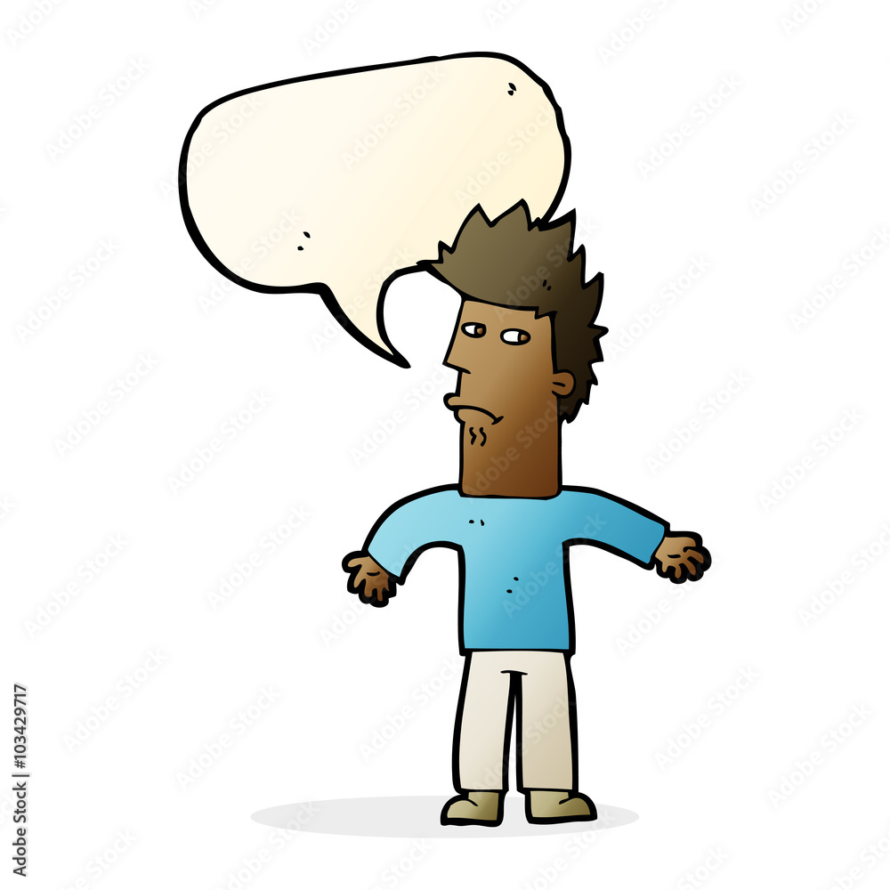 cartoon confused man with speech bubble cartoon confused man with speech bubble