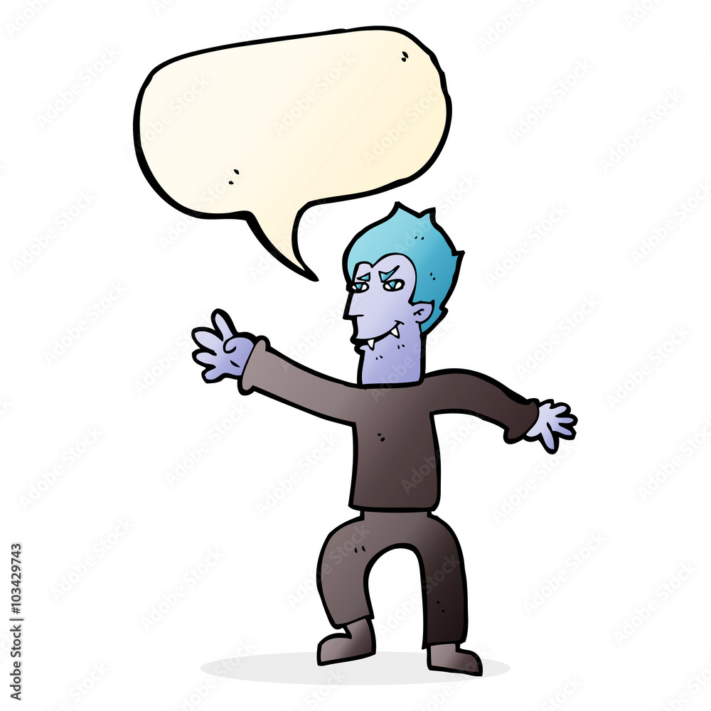 cartoon vampire man with speech bubble cartoon vampire man with speech bubble