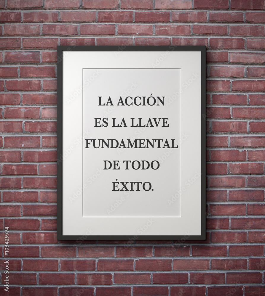 Fototapeta premium Cita Inspirada de la Motivación en Marco