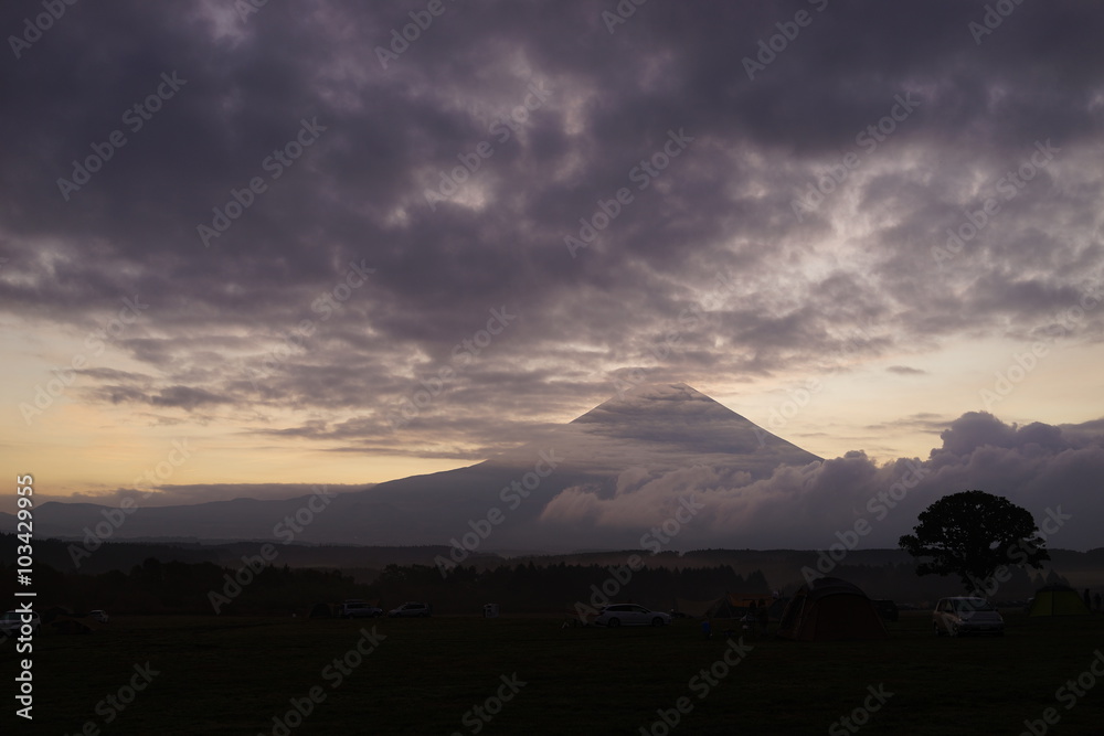 富士山 夜明け 空 早朝 朝 シルエット Stock Photo Adobe Stock