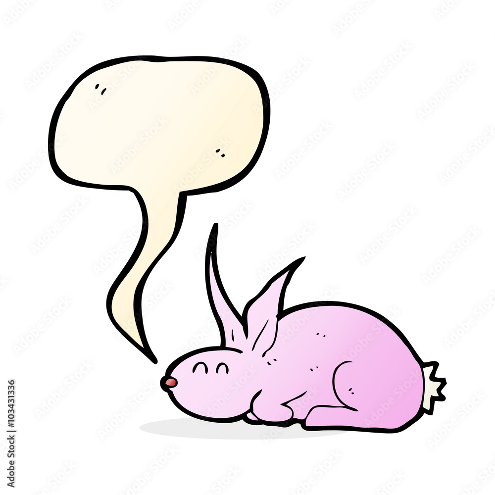 cartoon rabbit with speech bubble cartoon rabbit with speech bubble