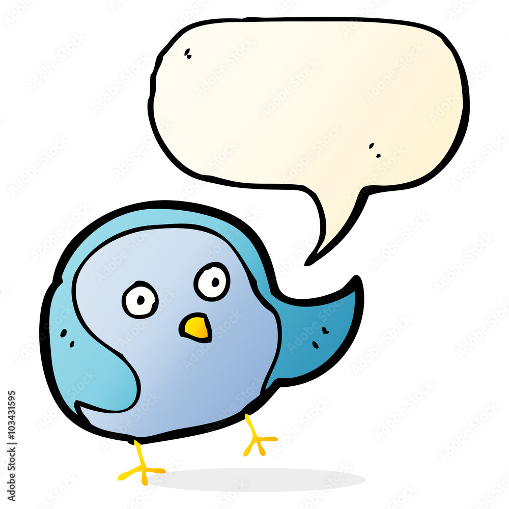 cartoon bird with speech bubble cartoon bird with speech bubble