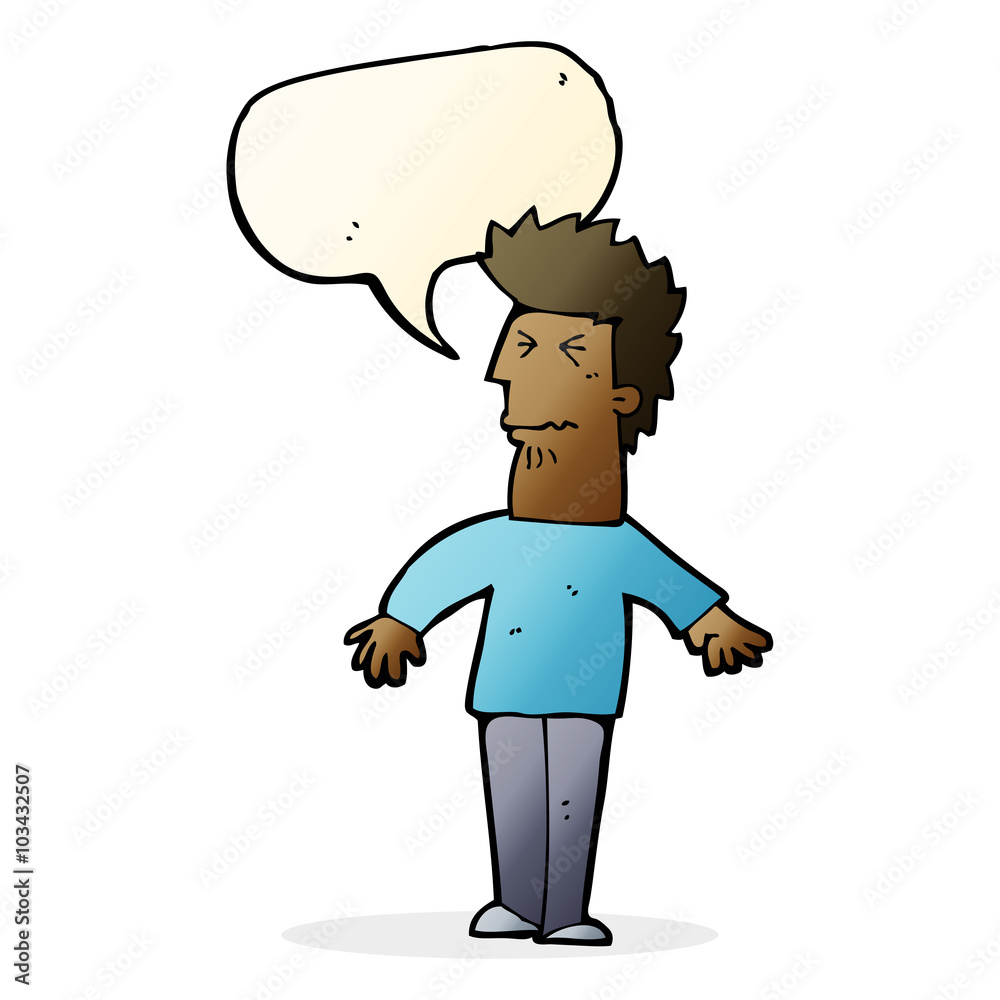 cartoon stressed man with speech bubble cartoon stressed man with speech bubble