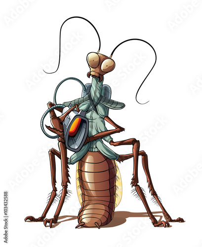 Alien invader mantis.

Alien invader from outer space captured the world and offer to surrender now!