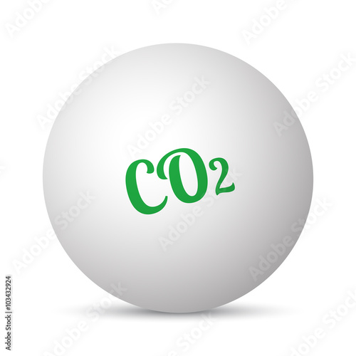 Co2 text 3d sphere ball