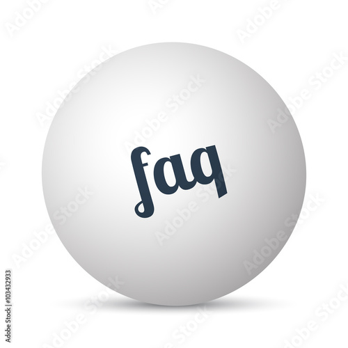 Faq text 3d sphere ball