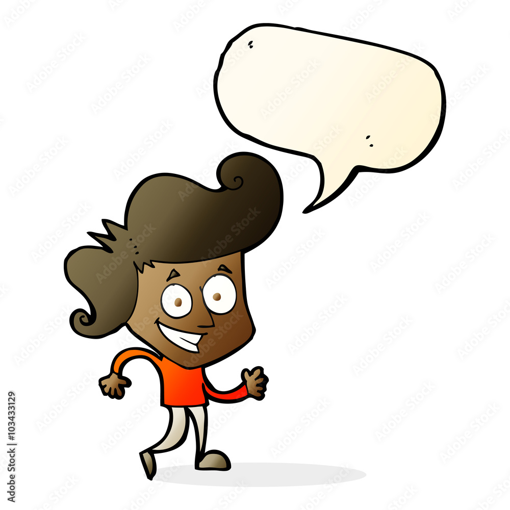 Fototapeta premium cartoon grinning man with speech bubble