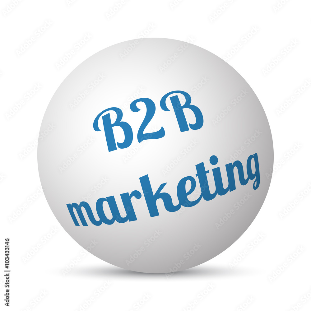 B2B Marketing text 3d sphere ball B2B Marketing text 3d sphere ball
