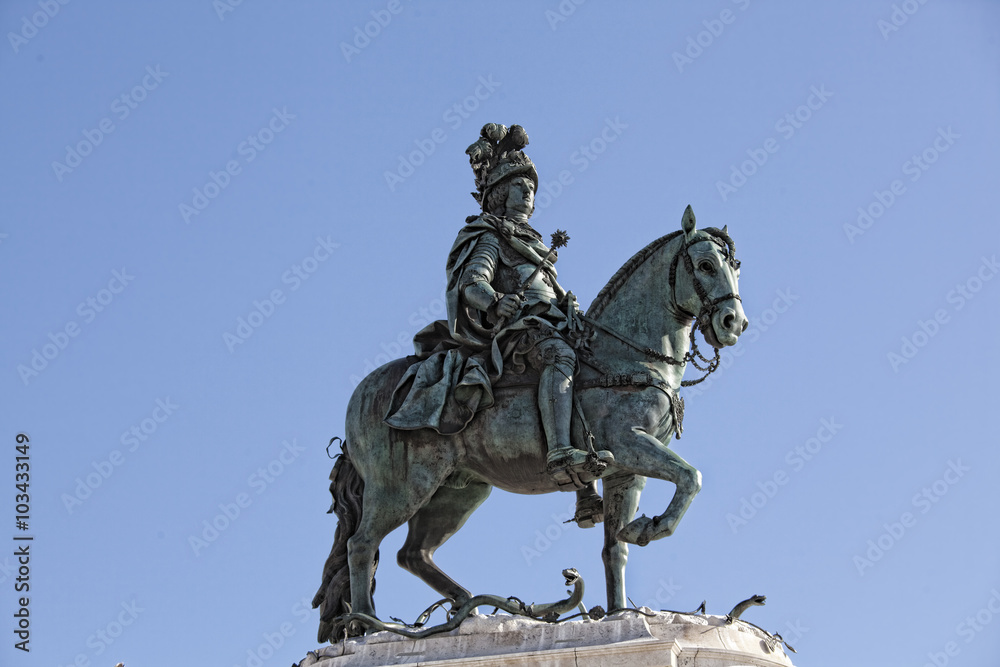 Statue of King Jose I on the Commerce Square - Praca do Comercio