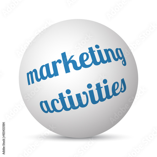 Marketing Activities text 3d sphere ball