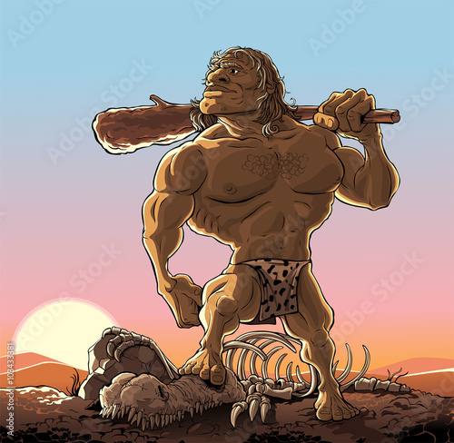 Caveman with club