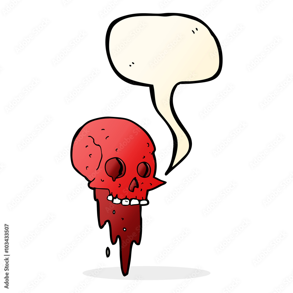 gross halloween skull cartoon with speech bubble gross halloween skull cartoon with speech bubble