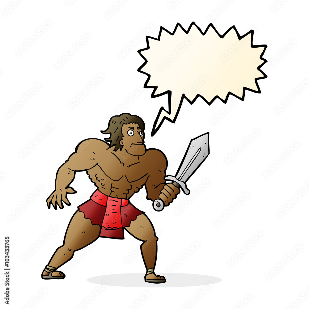 cartoon fantasy hero man with speech bubble cartoon fantasy hero man with speech bubble
