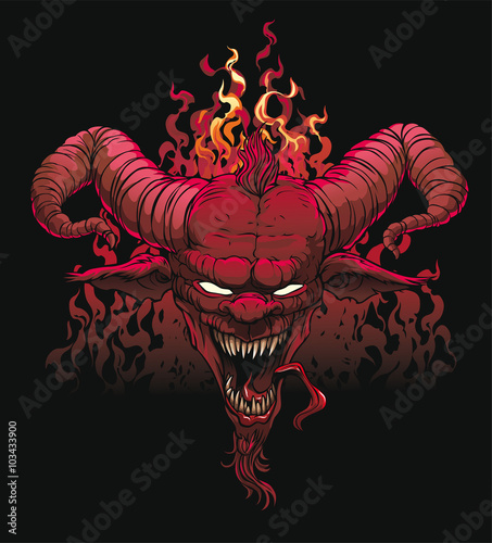 Canvas Print Devil on Hell Stone