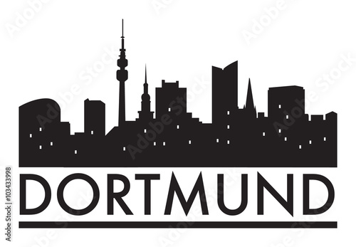 Abstract Dortmund skyline, with various landmarks