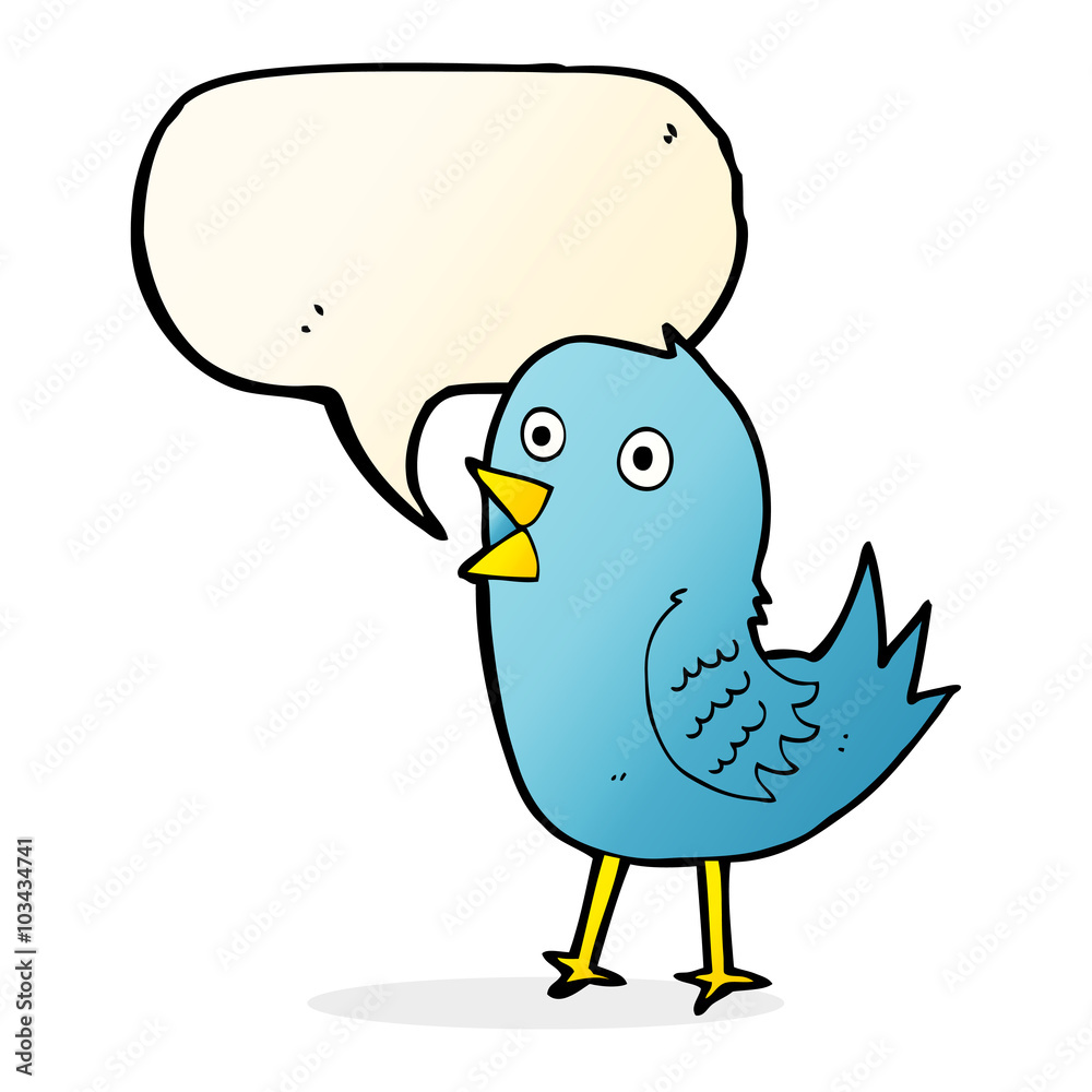 cartoon bluebird with speech bubble cartoon bluebird with speech bubble