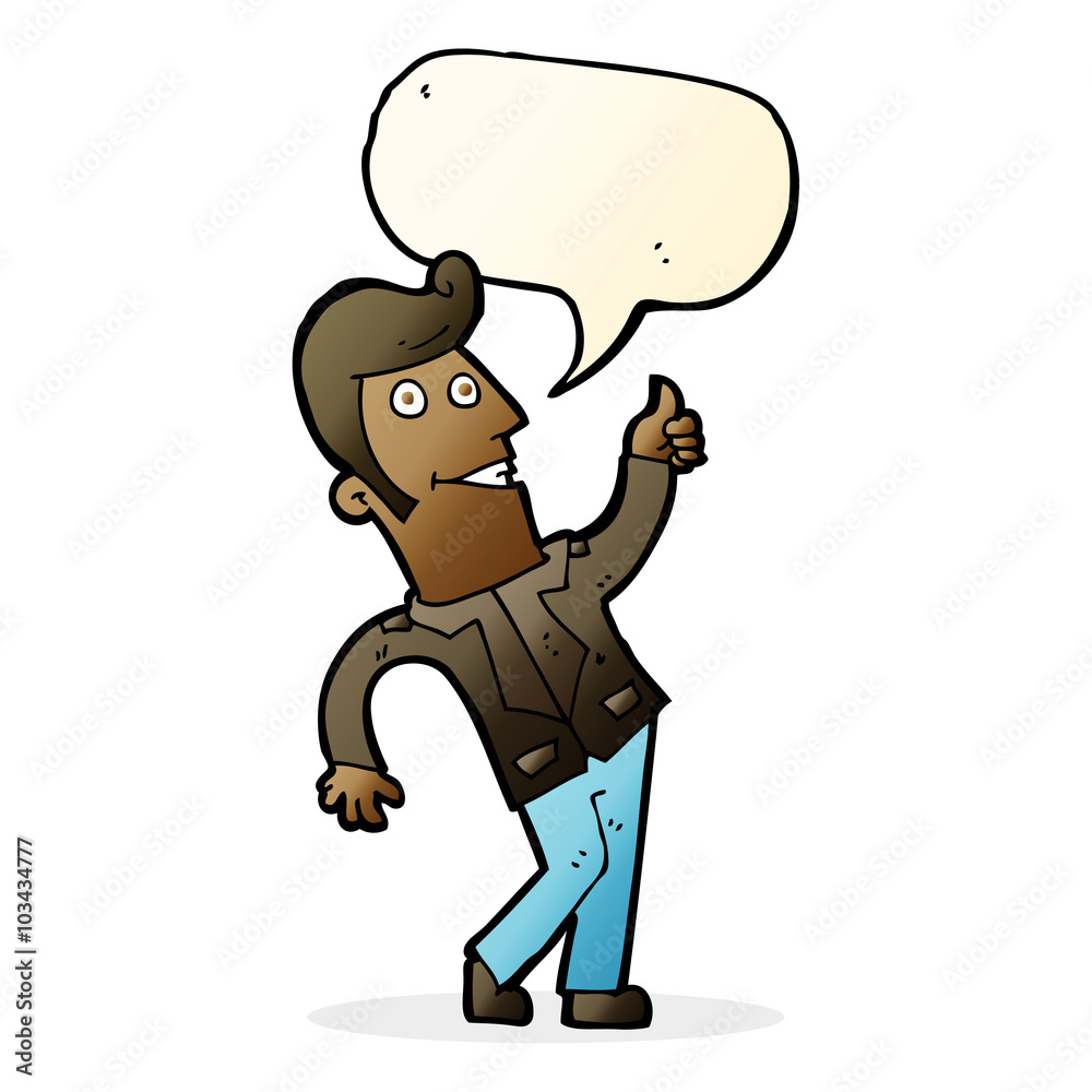 cartoon man giving thumbs up sign with speech bubble cartoon man giving thumbs up sign with speech bubble