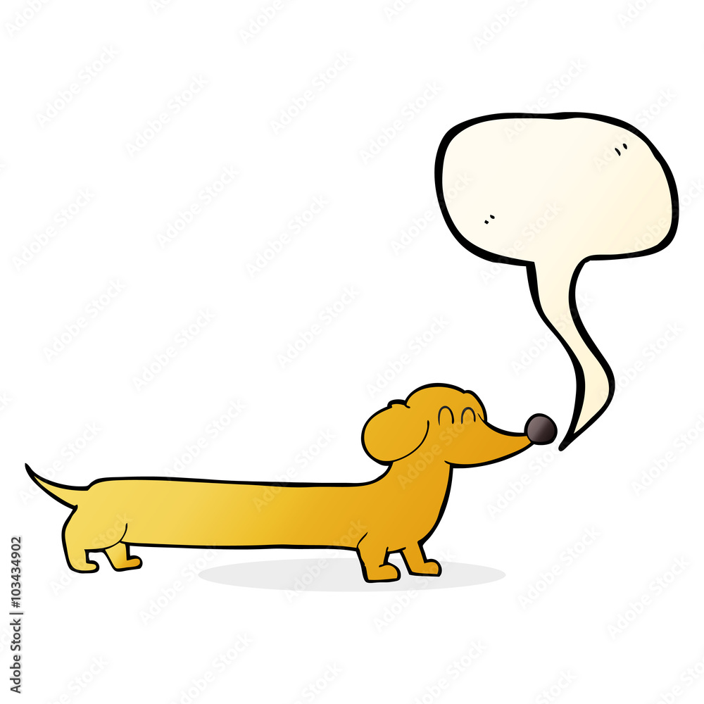 cartoon dachshund with speech bubble cartoon dachshund with speech bubble