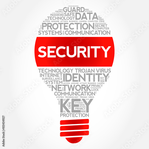 SECURITY bulb word cloud, business concept