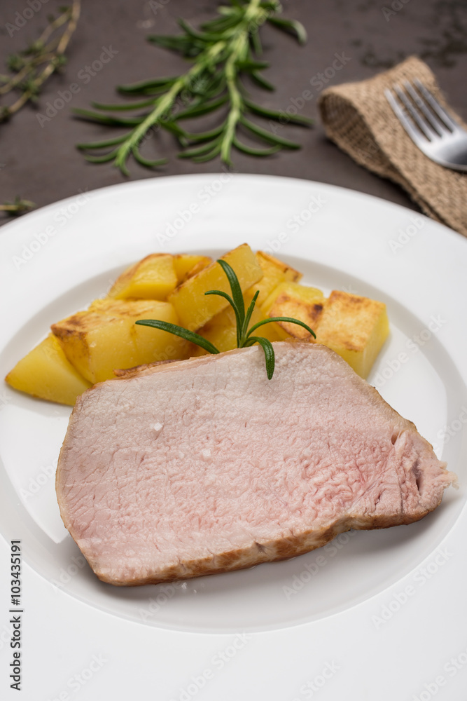 Iberico Schweinerücken im Hochformat Iberico Schweinerücken im Hochformat