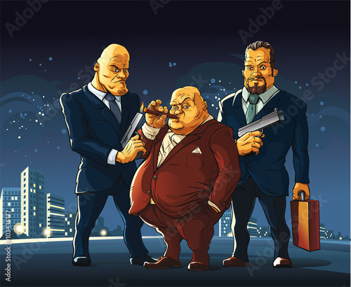 Mafia

Three men of a mafia clan arrived at the meeting for a exchange secret suitcase. photo