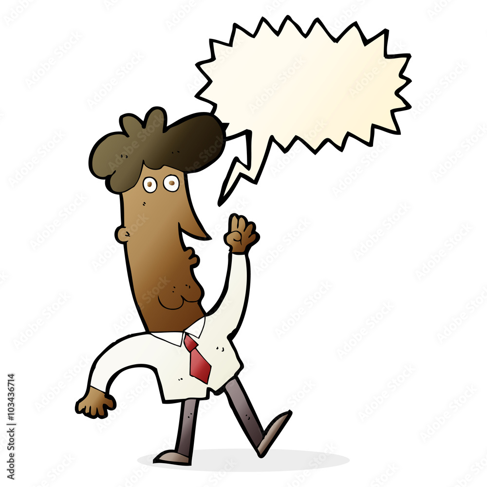 Fototapeta premium cartoon office man with speech bubble