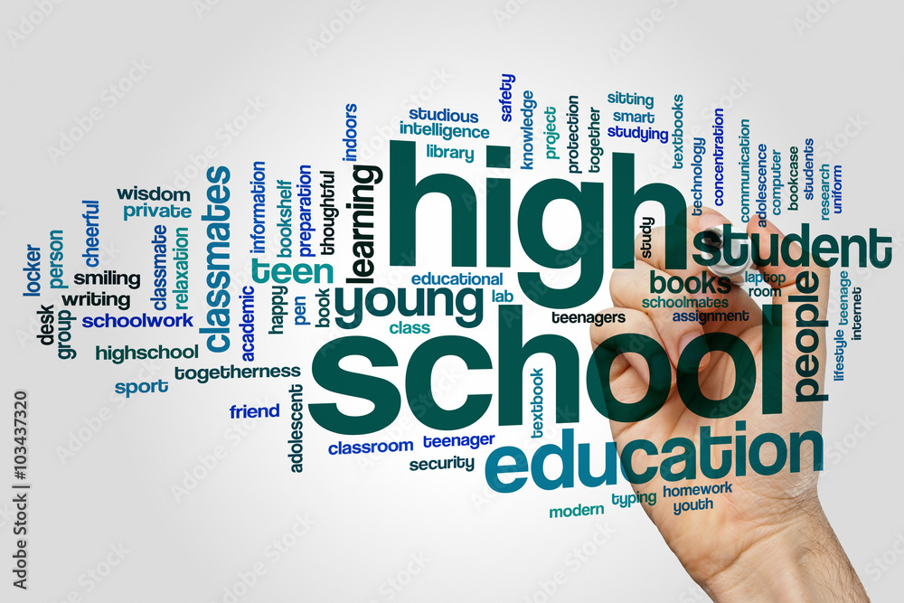 Obraz premium High school word cloud